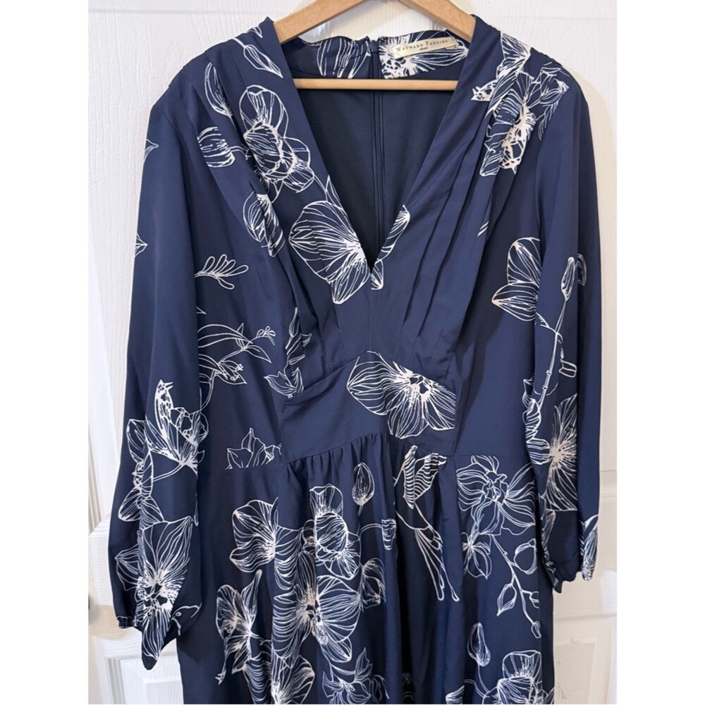 NWOT Wayward Fancies Blue & White Maxi Dress XL
